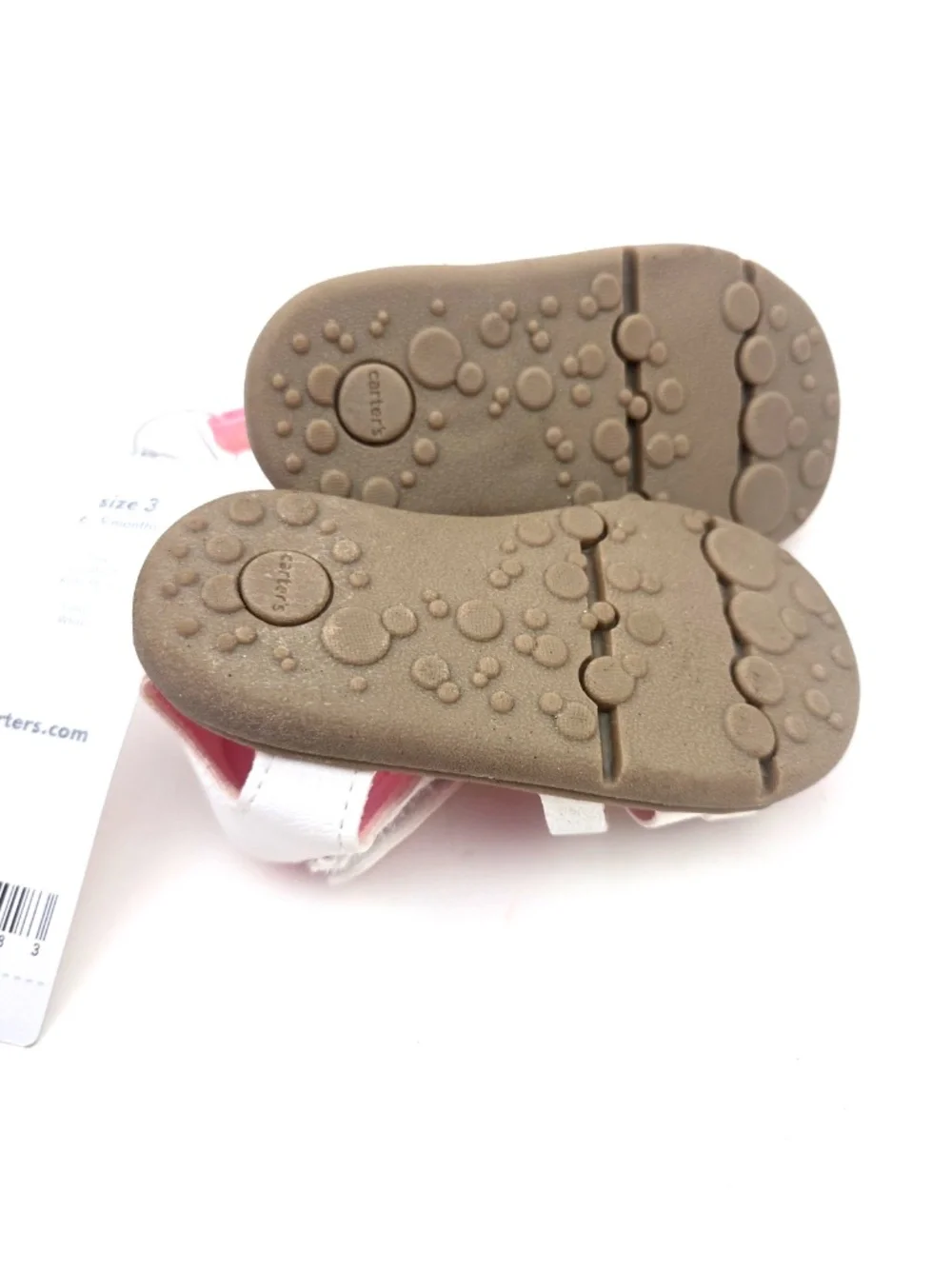 Carter's Baby Sandals Size 3 Girls Shoes White Glitter Strap Summer Footwear